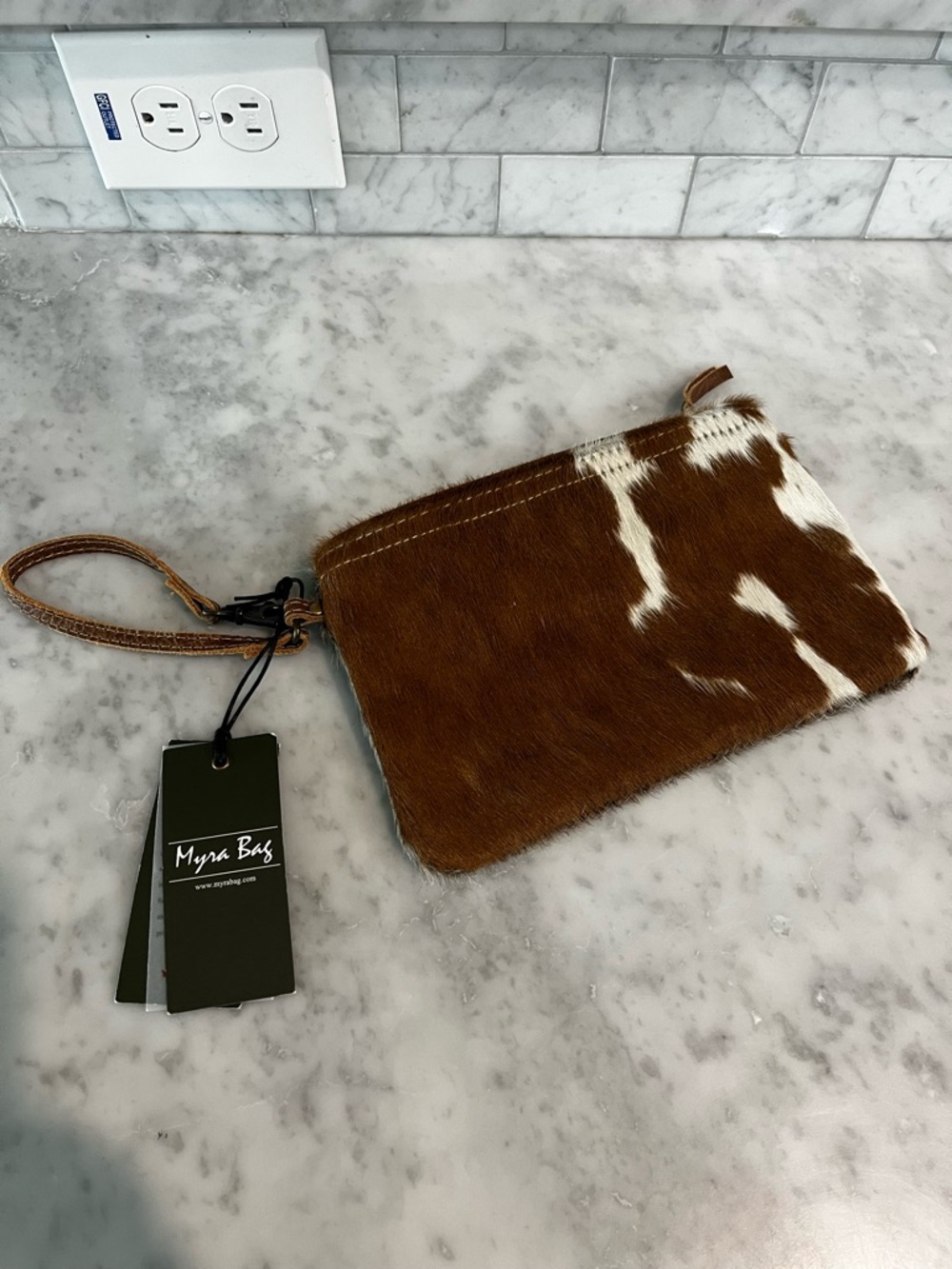 Myra Cowgirl Clutch/Wristlet Wallet
White and Brown - Picture 2 of 9